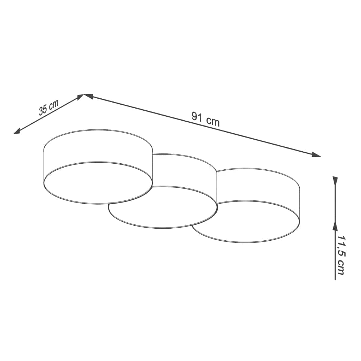 Sollux Lighting Circle 3A - Ceiling Lamp - LED Ceiling Light - Minimalist Design - Overlapping Circles - White Finish - High CRI - Energy Efficient - Stylish Interiors
