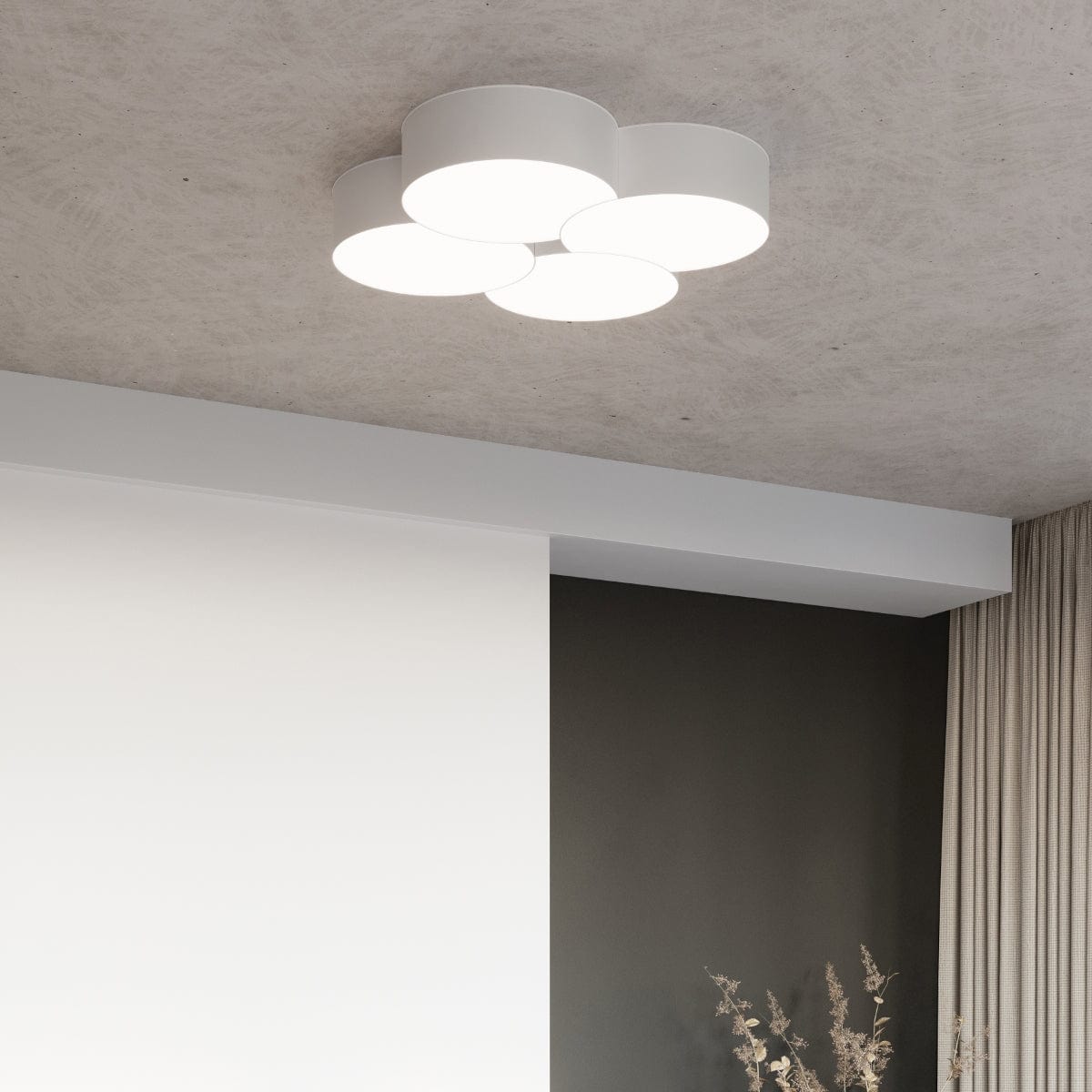 Sollux Lighting Circle 3B - Ceiling Lamp - LED Ceiling Light - Minimalist Design - Overlapping Circles - White Finish - Energy Efficient - High CRI - Stylish Interiors