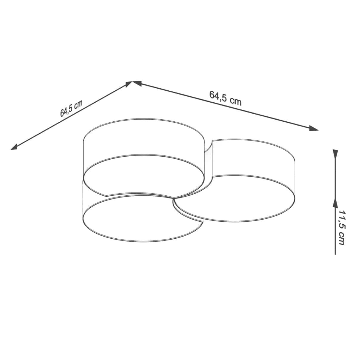 Sollux Lighting Circle 3B - Ceiling Lamp - LED Ceiling Light - Minimalist Design - Overlapping Circles - White Finish - Energy Efficient - High CRI - Stylish Interiors