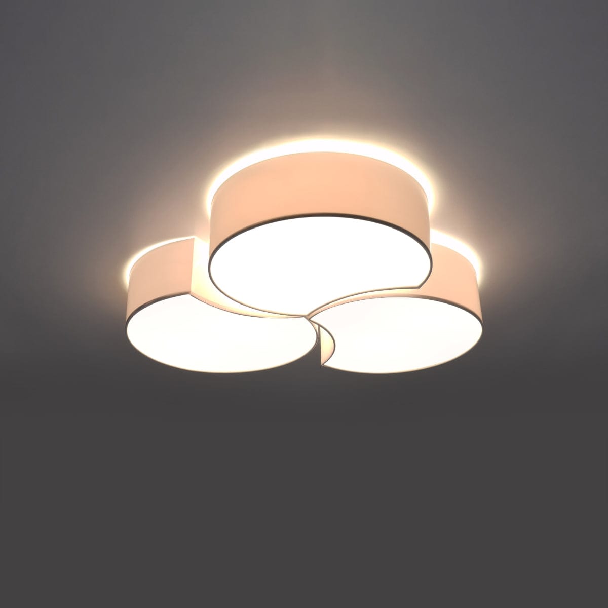 Sollux Lighting Circle 3B - Ceiling Lamp - LED Ceiling Light - Minimalist Design - Overlapping Circles - White Finish - Energy Efficient - High CRI - Stylish Interiors