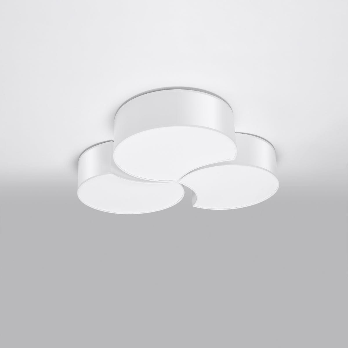 Sollux Lighting Circle 3B - Ceiling Lamp - LED Ceiling Light - Minimalist Design - Overlapping Circles - White Finish - Energy Efficient - High CRI - Stylish Interiors