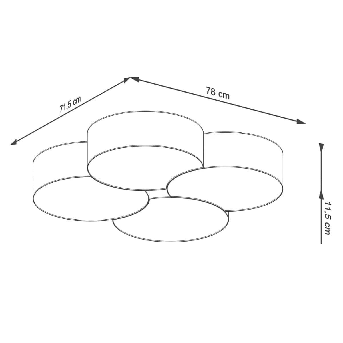 Sollux Lighting Circle 4 - Ceiling Lamp - LED Ceiling Light - Minimalist Design - Overlapping Circles - White Finish - Energy Efficient - High CRI - Stylish Interiors