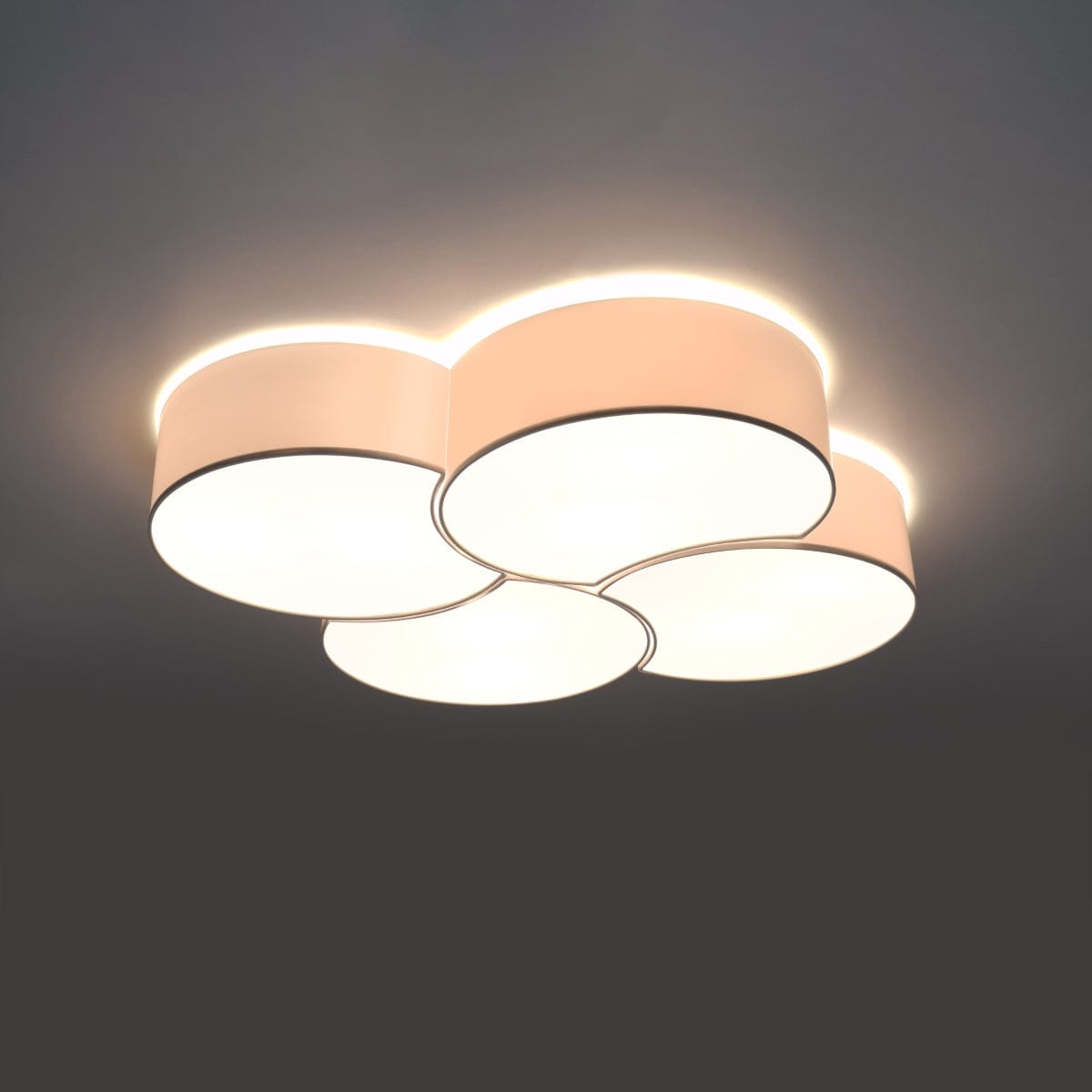 Sollux Lighting Circle 4 - Ceiling Lamp - LED Ceiling Light - Minimalist Design - Overlapping Circles - White Finish - Energy Efficient - High CRI - Stylish Interiors
