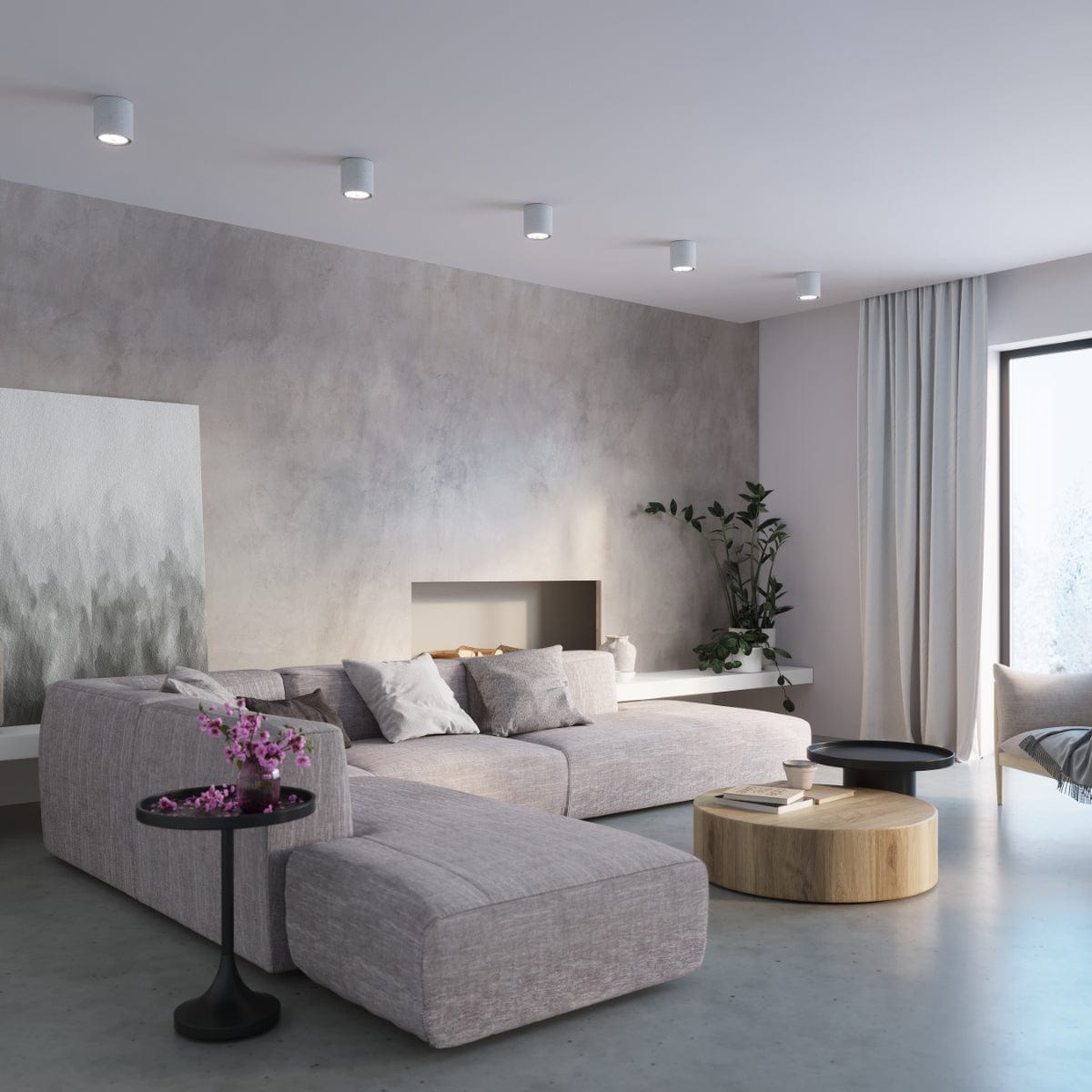 Sollux Lighting CULLO Concrete Ceiling Light - Minimalist Industrial Design - Durable Gray Concrete - GU10 Bulb Compatible - Easy Cleaning - Universal Mounting