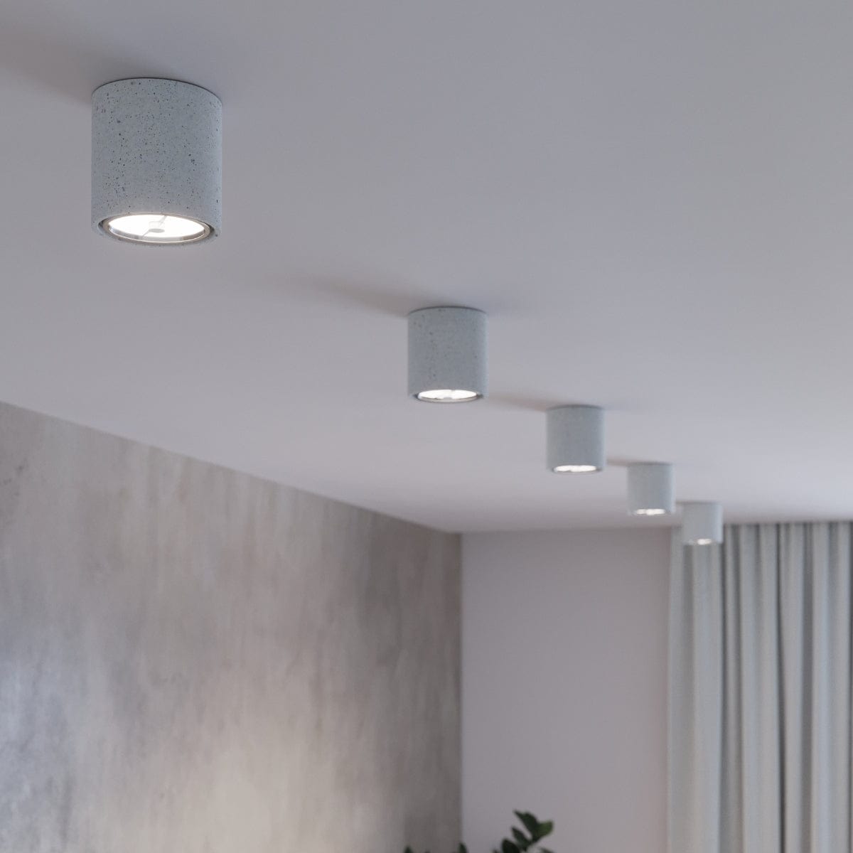 Sollux Lighting CULLO Concrete Ceiling Light - Minimalist Industrial Design - Durable Gray Concrete - GU10 Bulb Compatible - Easy Cleaning - Universal Mounting