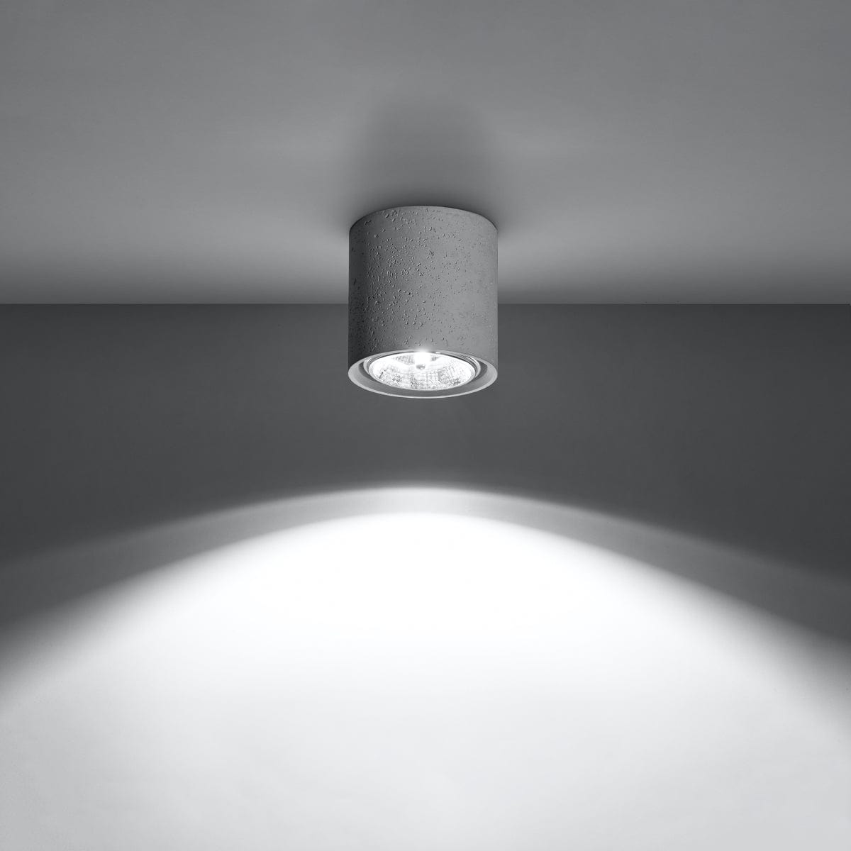Sollux Lighting CULLO Concrete Ceiling Light - Minimalist Industrial Design - Durable Gray Concrete - GU10 Bulb Compatible - Easy Cleaning - Universal Mounting