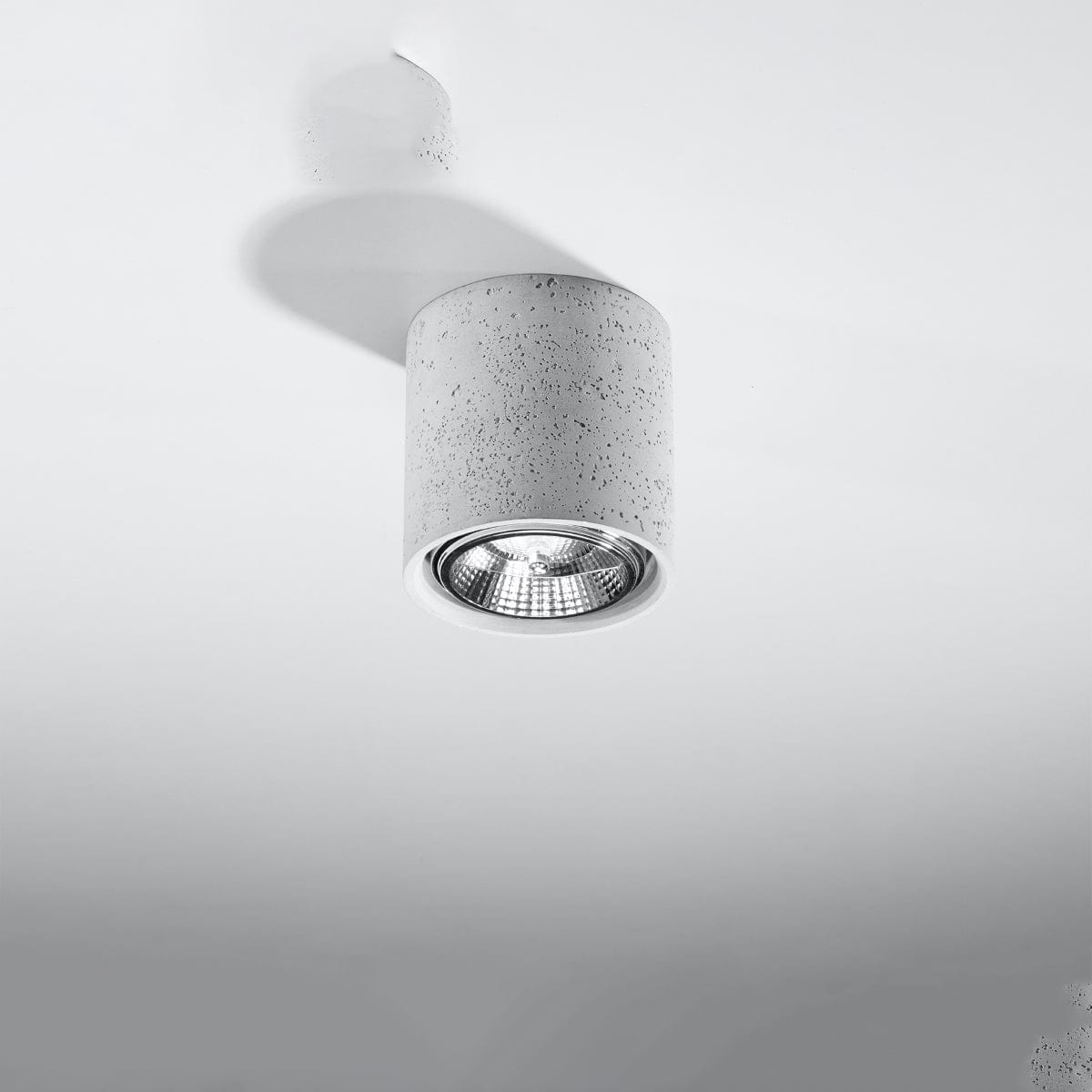 Sollux Lighting CULLO Concrete Ceiling Light - Minimalist Industrial Design - Durable Gray Concrete - GU10 Bulb Compatible - Easy Cleaning - Universal Mounting
