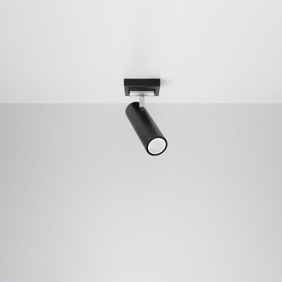 Sollux Lighting DIREZIONE Ceiling Light - 1-Light Black - Minimalist Modern Design - Adjustable Spotlights - GU10 Bulb Compatibility - Perfect for Any Room