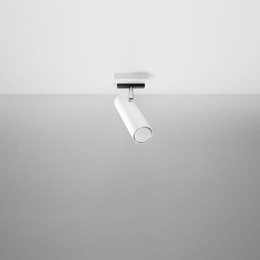 Sollux Lighting DIREZIONE Ceiling Light - 1-Light White - Minimalist Modern Design - Adjustable Spotlights - GU10 Bulb Compatibility - Perfect for Any Room