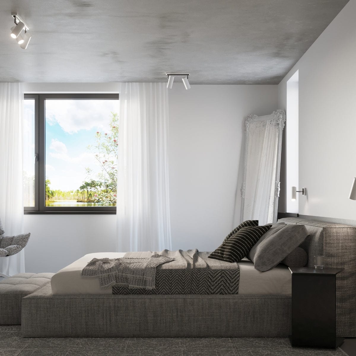 Sollux Lighting DIREZIONE Ceiling Light - 2-Light White - Minimalist Modern Design - Adjustable Spotlights - GU10 Bulb Compatibility - Ideal for Living Room and Kitchen