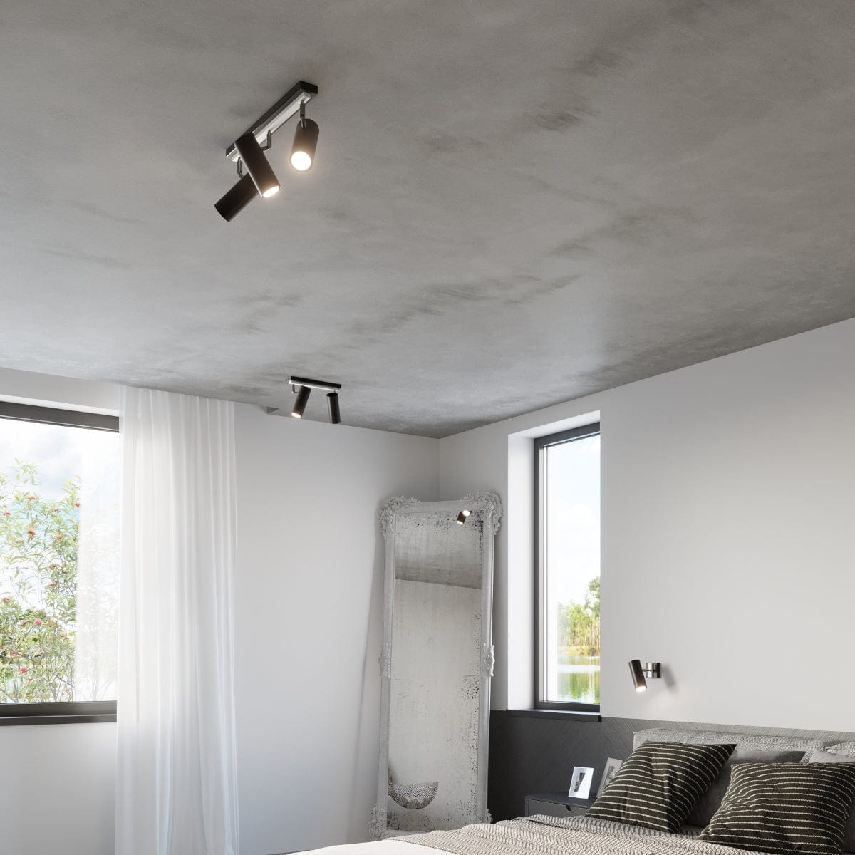 Sollux Lighting DIREZIONE Ceiling Light - 3-Light Black - Minimalist Modern Design - Adjustable Spotlights - GU10 Bulb Compatible - Ideal for Living Room and Kitchen