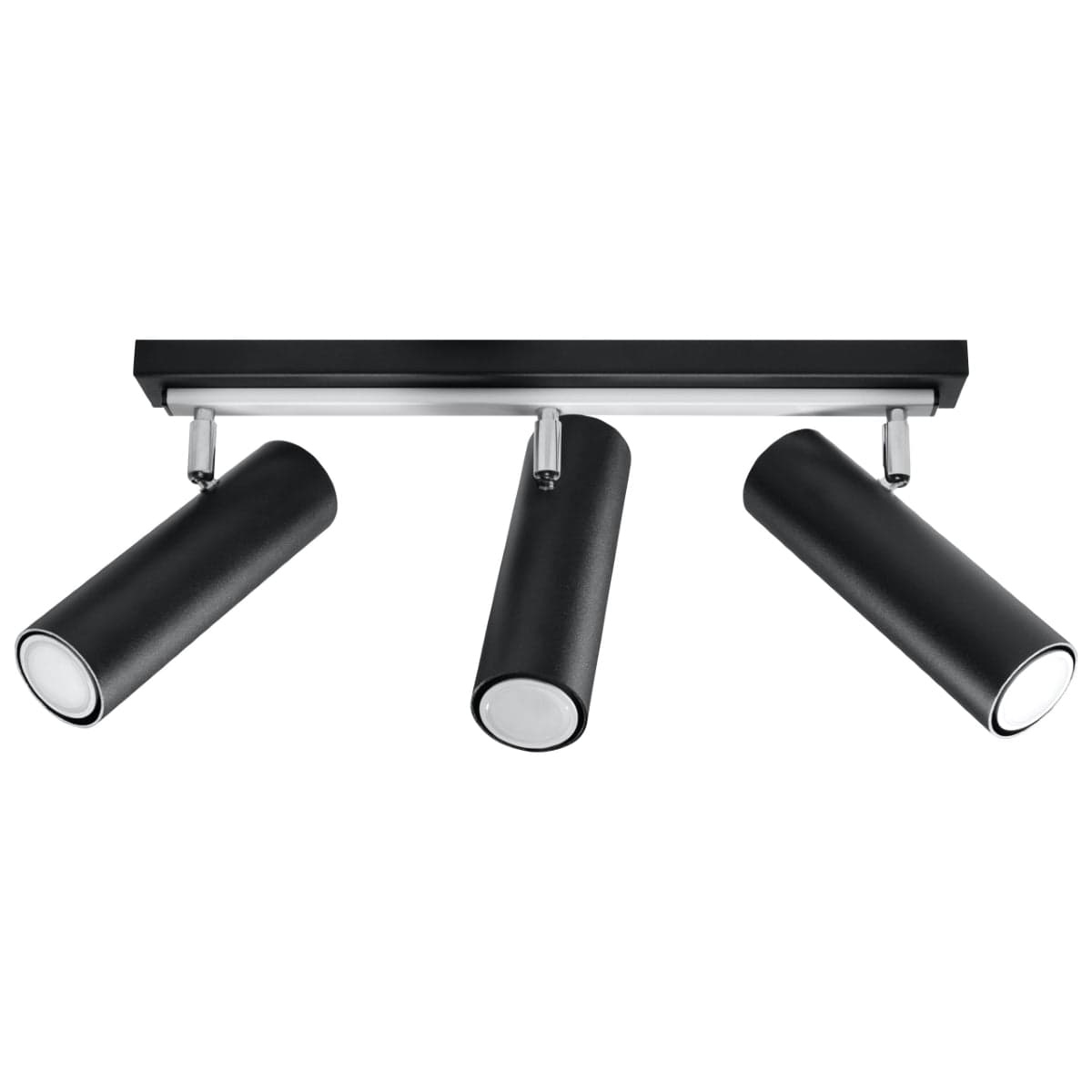 Sollux Lighting DIREZIONE Ceiling Light - 3-Light Black - Minimalist Modern Design - Adjustable Spotlights - GU10 Bulb Compatible - Ideal for Living Room and Kitchen