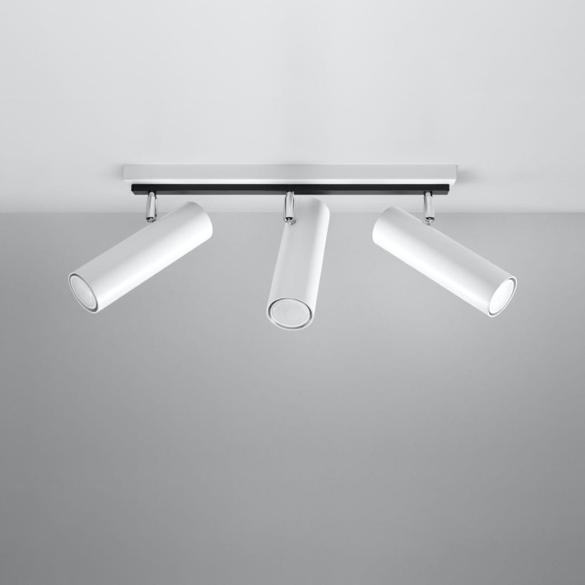 Sollux Lighting DIREZIONE Ceiling Light - 3-Light White - Minimalist Modern Design - Adjustable Spotlights - GU10 Bulb Compatible - Ideal for Bedroom and Living Room
