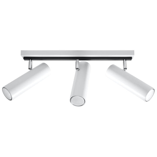Sollux Lighting DIREZIONE Ceiling Light - 3-Light White - Minimalist Modern Design - Adjustable Spotlights - GU10 Bulb Compatible - Ideal for Bedroom and Living Room