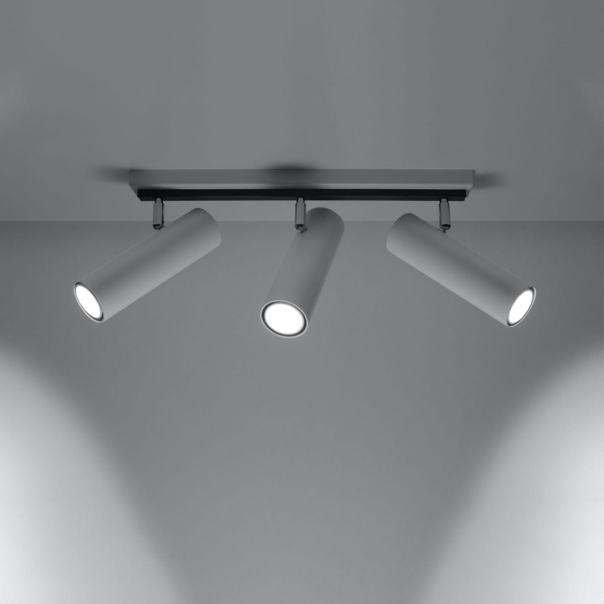 Sollux Lighting DIREZIONE Ceiling Light - 3-Light White - Minimalist Modern Design - Adjustable Spotlights - GU10 Bulb Compatible - Ideal for Bedroom and Living Room