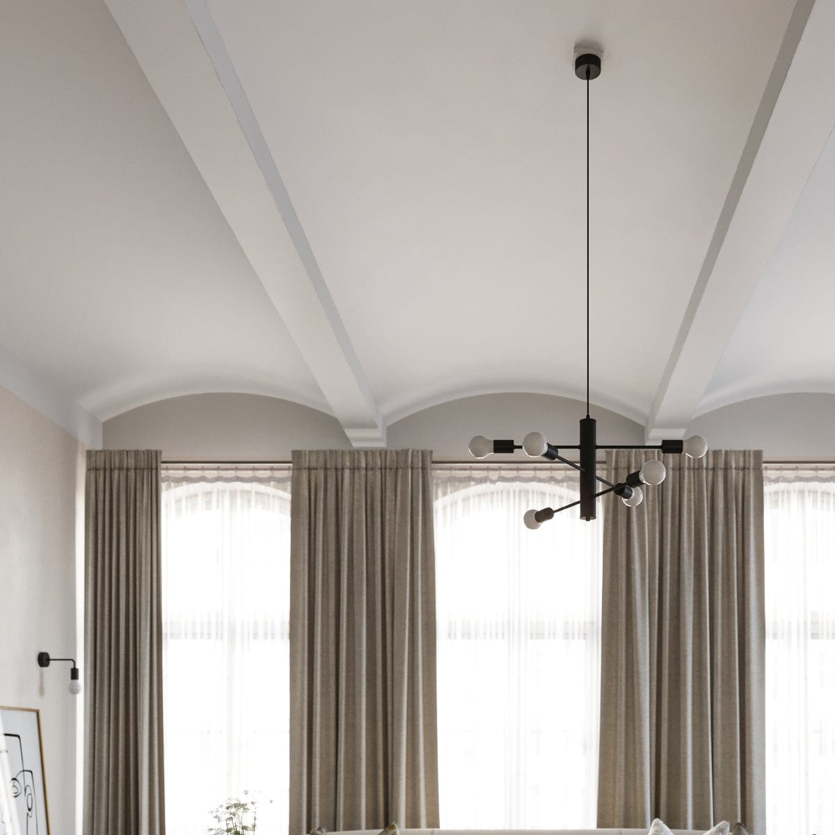 Sollux Lighting DUOMO 3 Industrial Ceiling Lamp - Loft Style - Black Steel - Multiple Bulb Options