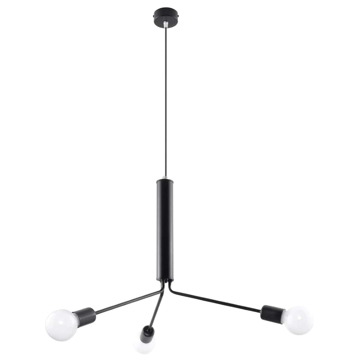 Sollux Lighting DUOMO 3 Industrial Ceiling Lamp - Loft Style - Black Steel - Multiple Bulb Options