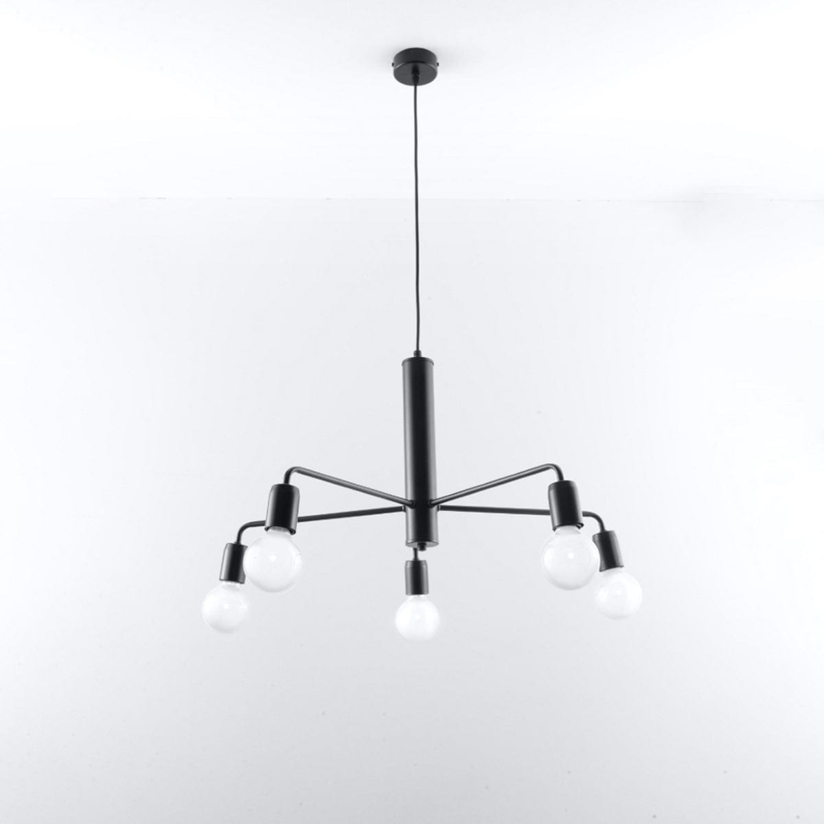 Sollux Lighting DUOMO 5 Industrial Ceiling Lamp - Black Powder-Coated Steel - Loft Design
