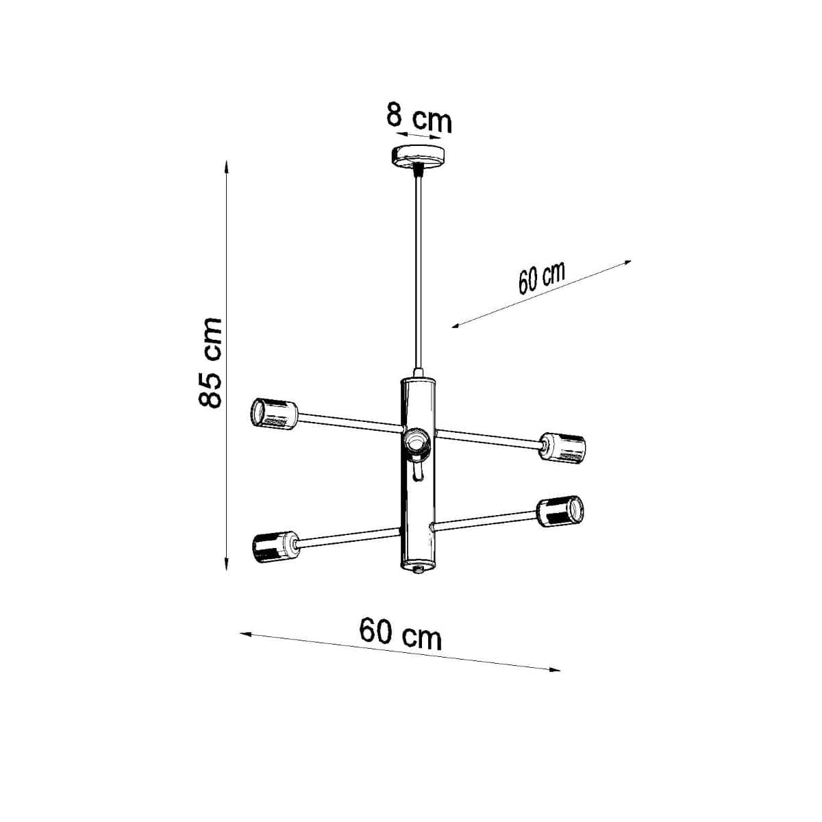 Sollux Lighting DUOMO 6 Industrial Ceiling Lamp - Loft Style Lighting Solution
