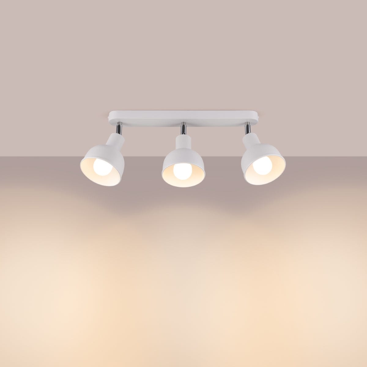 Sollux Lighting ELBA Ceiling Lamp - 3-Light White - Minimalist Adjustable Design - LED Compatible - Energy Efficient - Ideal for Modern Interiors