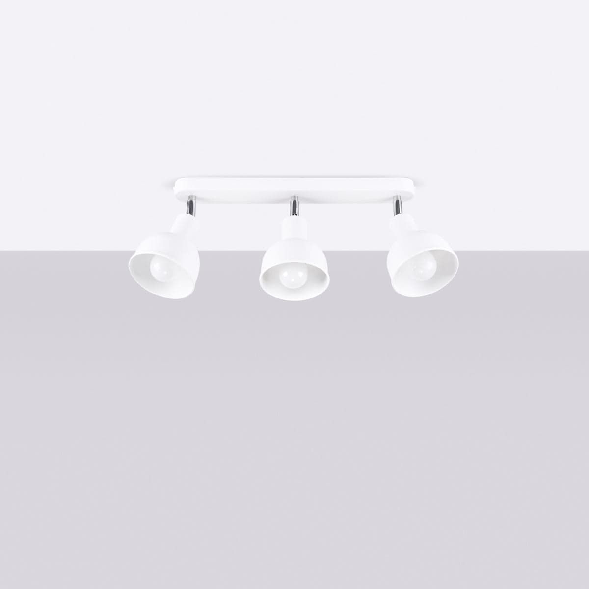 Sollux Lighting ELBA Ceiling Lamp - 3-Light White - Minimalist Adjustable Design - LED Compatible - Energy Efficient - Ideal for Modern Interiors