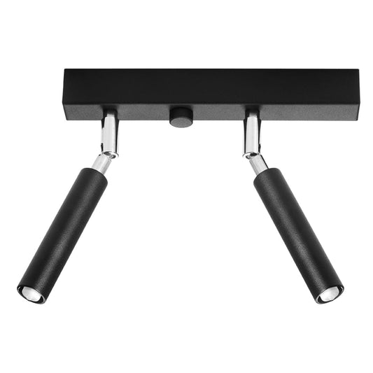 Sollux Lighting Eyetech Spot Ceiling Light - 2-Light Black - Adjustable Direction - Industrial Design - Powder-Coated Steel - Replaceable G9 Bulbs - Loft Style Lighting