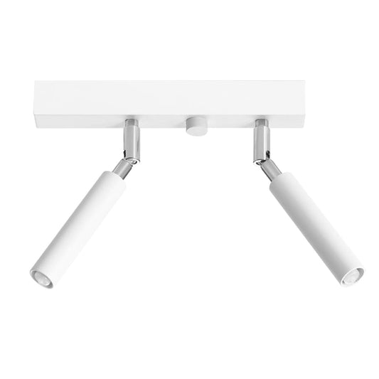 Sollux Lighting Eyetech Spot Ceiling Light - 2-Light White - Adjustable Direction - Industrial Design - Powder-Coated Steel - Replaceable G9 Bulbs - Loft Style Lighting