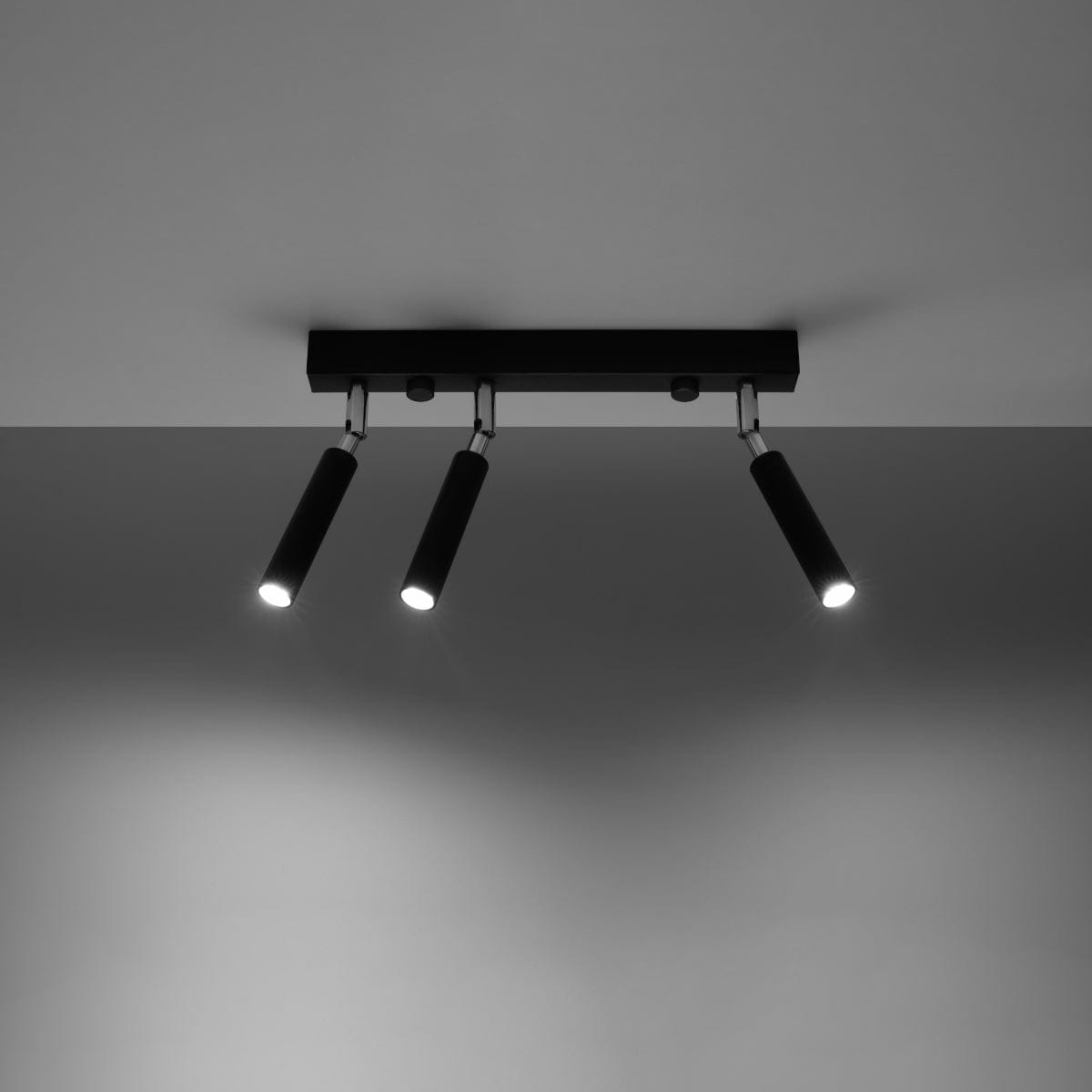 Sollux Lighting Eyetech Spot Ceiling Light - 3-Light Black - Adjustable Direction - Industrial Design - Powder-Coated Steel - Replaceable G9 Bulbs - Loft Style Lighting