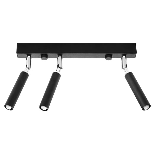 Sollux Lighting Eyetech Spot Ceiling Light - 3-Light Black - Adjustable Direction - Industrial Design - Powder-Coated Steel - Replaceable G9 Bulbs - Loft Style Lighting