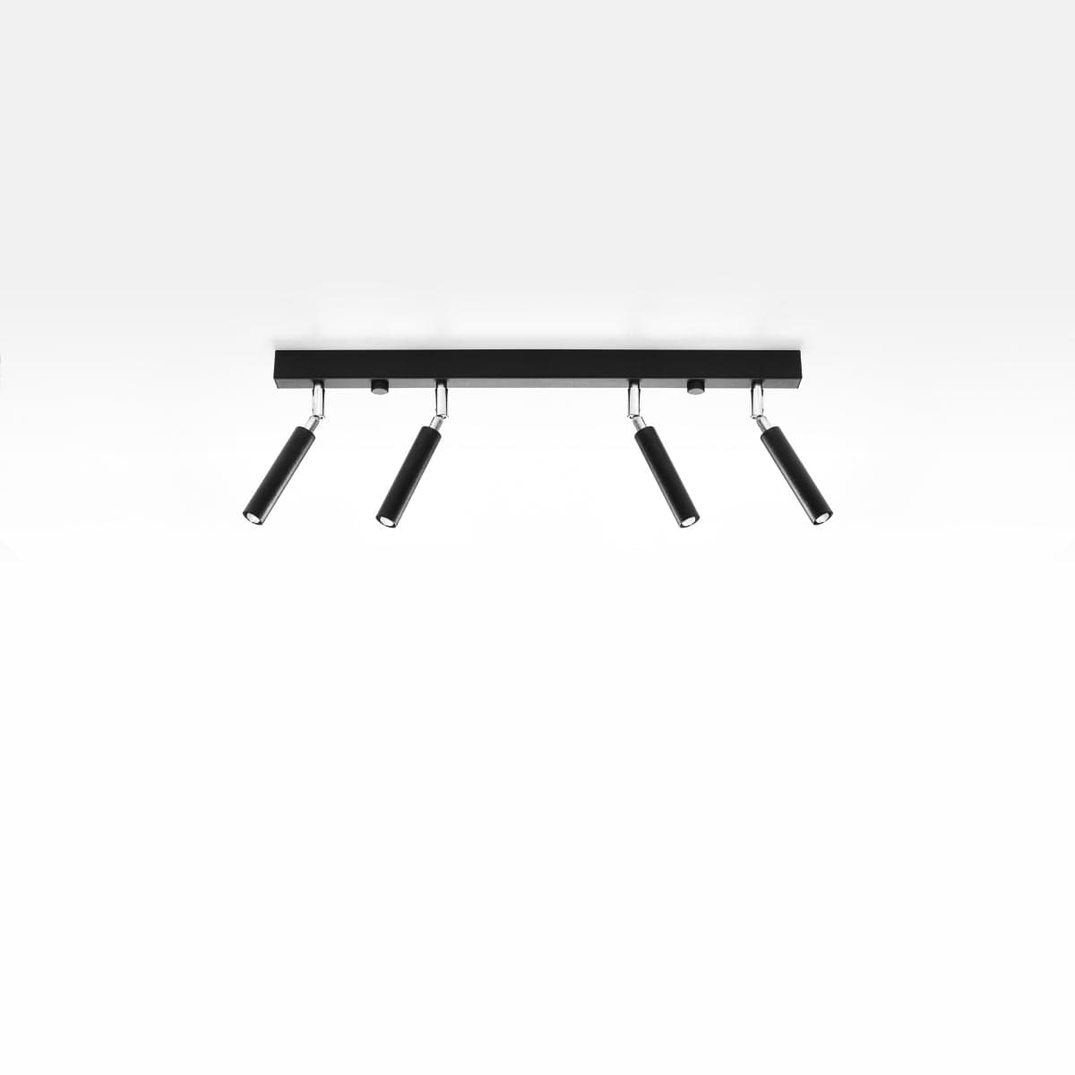 Sollux Lighting Eyetech Spot Ceiling Light - 4-Light Black - Adjustable Direction - Minimalist Design - Powder-Coated Steel - Replaceable G9 Bulbs - Loft Style Lighting