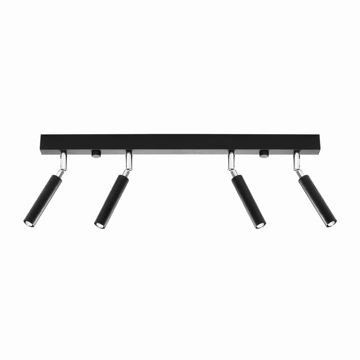 Sollux Lighting Eyetech Spot Ceiling Light - 4-Light Black - Adjustable Direction - Minimalist Design - Powder-Coated Steel - Replaceable G9 Bulbs - Loft Style Lighting