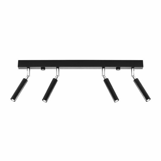 Sollux Lighting Eyetech Spot Ceiling Light - 4-Light Black - Adjustable Direction - Minimalist Design - Powder-Coated Steel - Replaceable G9 Bulbs - Loft Style Lighting