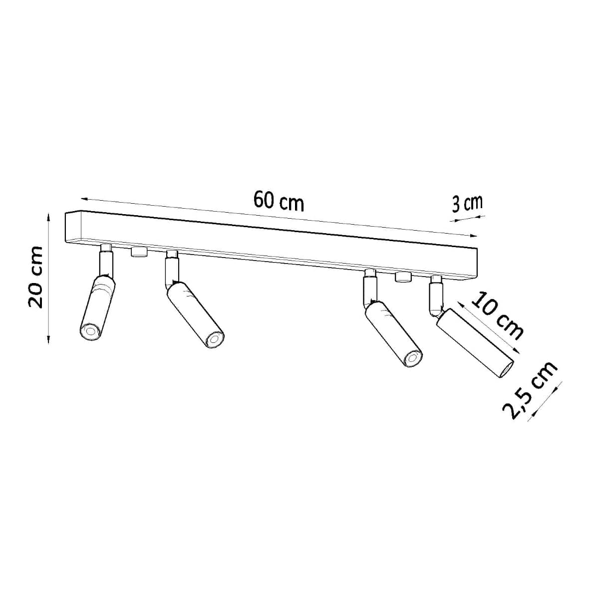 Sollux Lighting Eyetech Spot Ceiling Light - 4-Light White - Adjustable Direction - Minimalist Design - Powder-Coated Steel - Replaceable G9 Bulbs - Loft Style Lighting