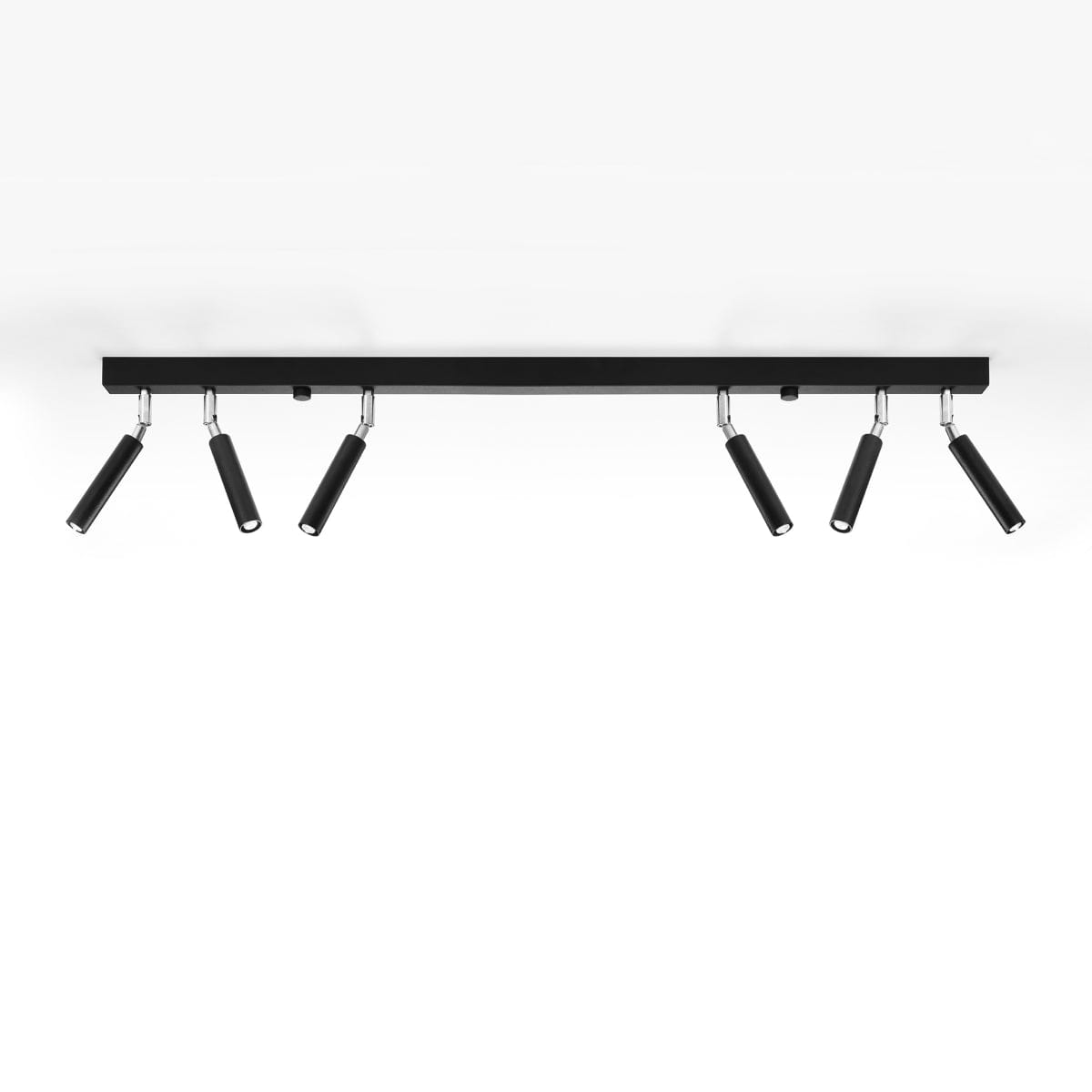 Sollux Lighting Eyetech Spot Ceiling Light - 6-Light Black - Adjustable Direction - Industrial Design - Powder-Coated Steel - Replaceable G9 Bulbs - Loft Style Lighting