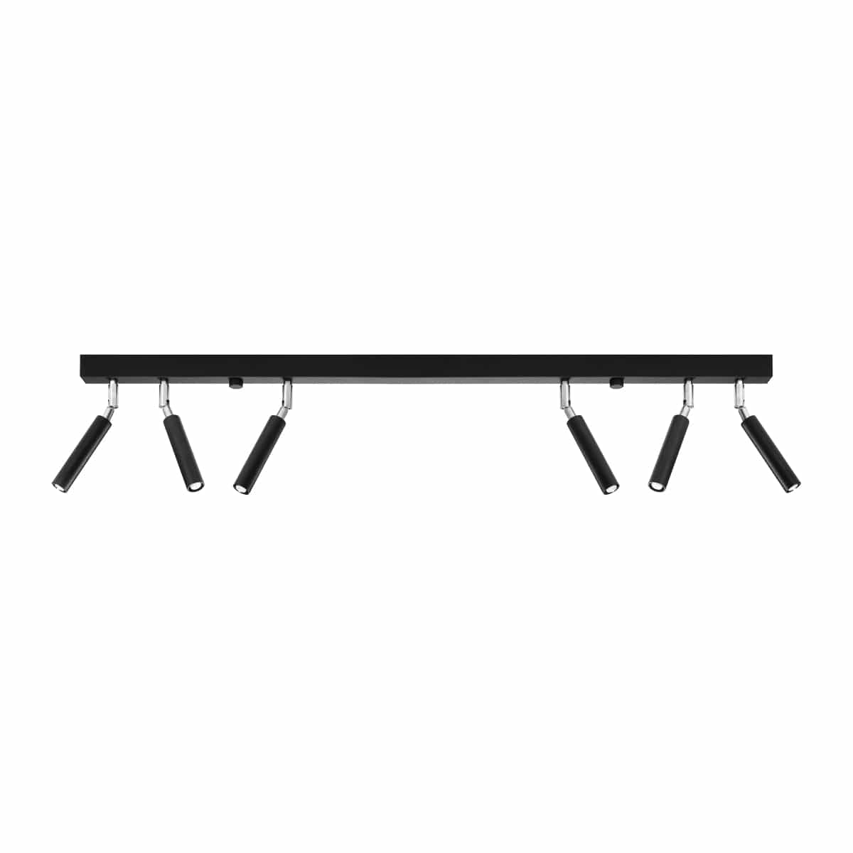 Sollux Lighting Eyetech Spot Ceiling Light - 6-Light Black - Adjustable Direction - Industrial Design - Powder-Coated Steel - Replaceable G9 Bulbs - Loft Style Lighting