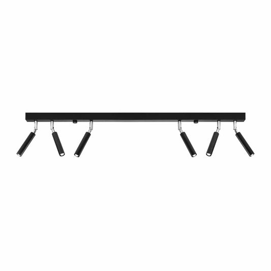 Sollux Lighting Eyetech Spot Ceiling Light - 6-Light Black - Adjustable Direction - Industrial Design - Powder-Coated Steel - Replaceable G9 Bulbs - Loft Style Lighting