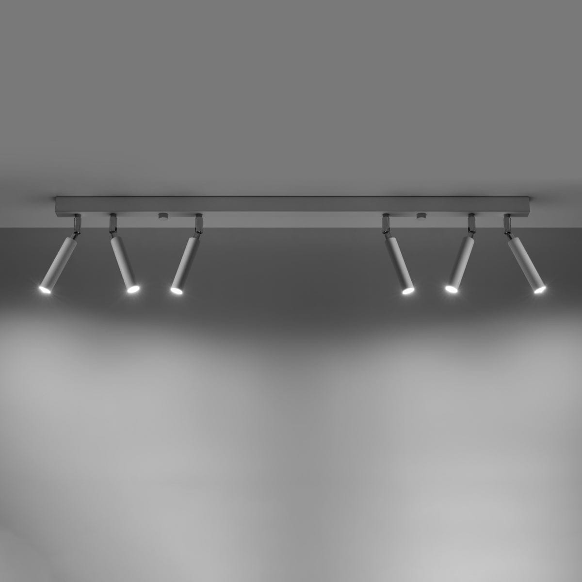 Sollux Lighting Eyetech Spot Ceiling Light - 6-Light White - Adjustable Direction - Industrial Design - Powder-Coated Steel - Replaceable G9 Bulbs - Loft Style Lighting
