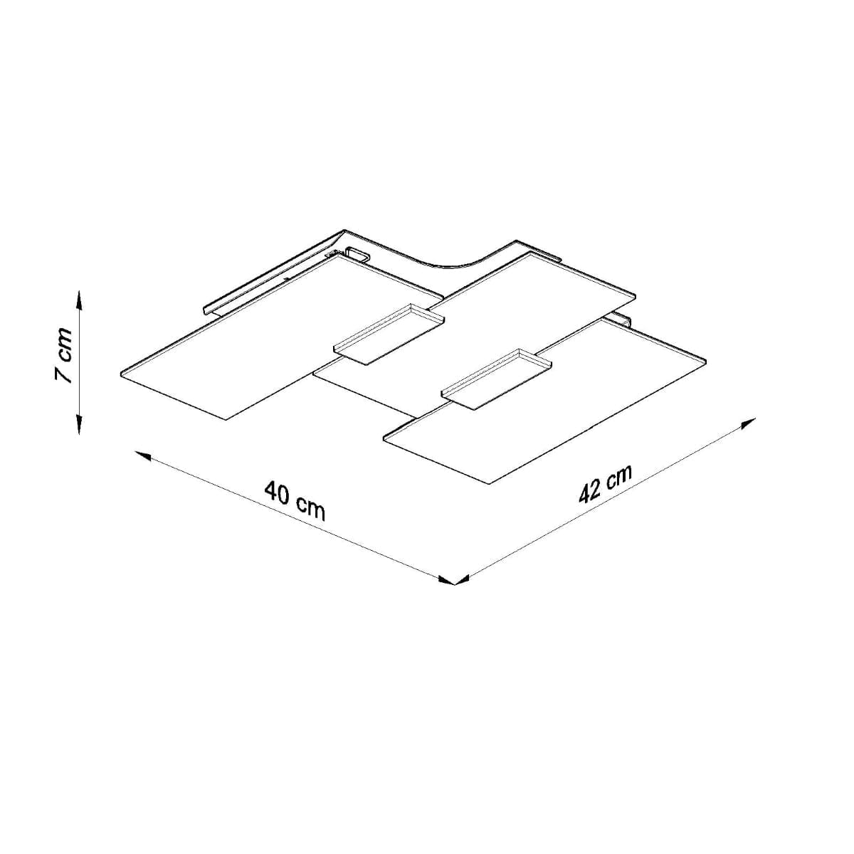 Sollux Lighting Fabiano Ceiling Lamp - Modern Chrome & White - Steel & Glass - E27 Max 15W LED - Geometric Design