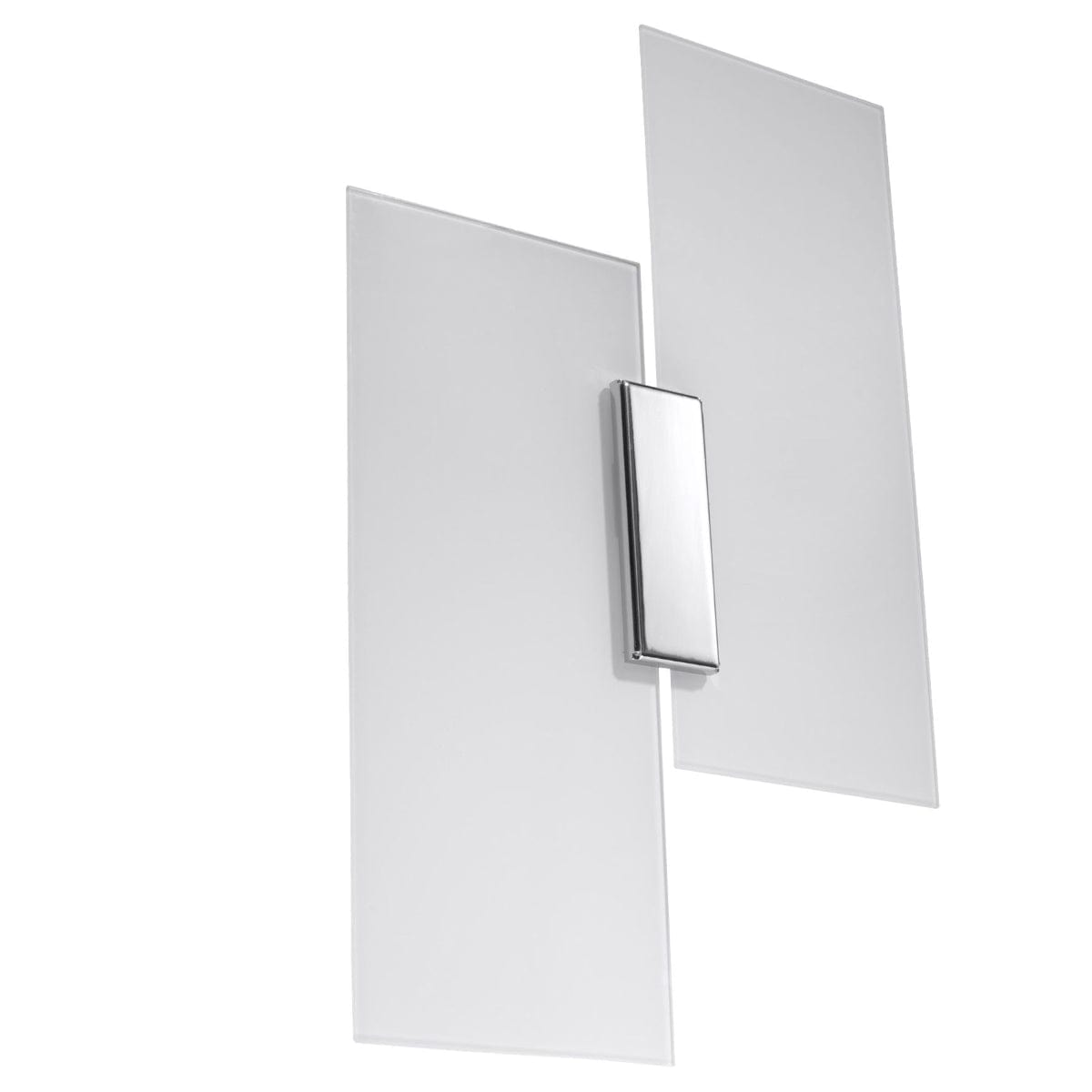 Sollux Lighting Fabiano Wall Lamp - Modern Chrome & White - Steel & Glass - E27 Max 15W LED - Geometric Design