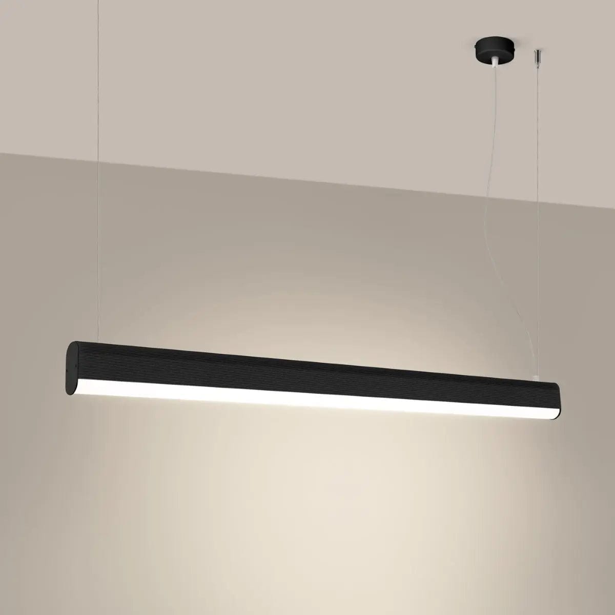 Sollux Lighting FARGE Black LED Pendant Lamp - 3000K Warm Light - Modern Geometric Design - Energy-Efficient Matte Finish