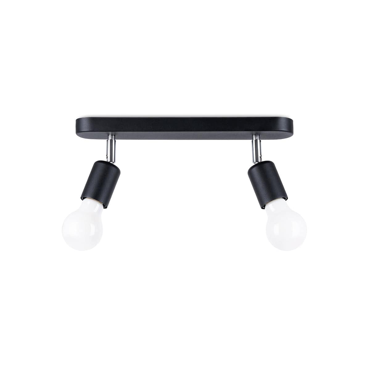 Sollux Lighting Fornes Ceiling Lamp - 2-Light Black - Adjustable Angles - Minimalist Design - Modern Metal Base - Functional Lighting - Smart Bulb Compatible