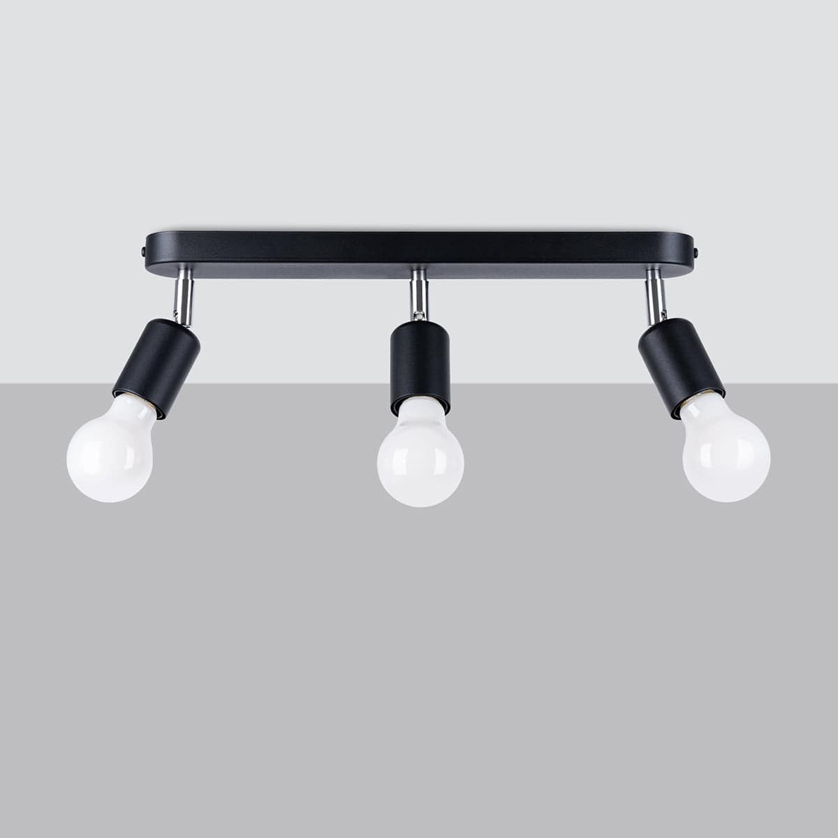 Sollux Lighting Fornes Ceiling Lamp 3 Black - Modern Minimalist Design - Adjustable Light Angles - Durable Metal Frame - Versatile Lighting Solution - Smart Bulb Compatible