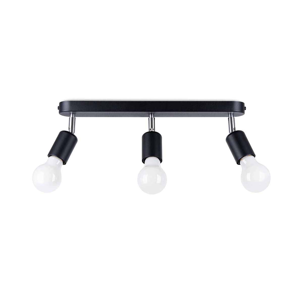 Sollux Lighting Fornes Ceiling Lamp 3 Black - Modern Minimalist Design - Adjustable Light Angles - Durable Metal Frame - Versatile Lighting Solution - Smart Bulb Compatible
