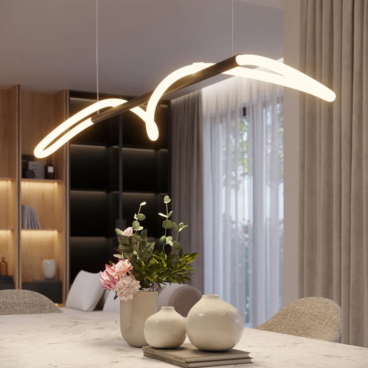 Sollux Lighting GALASKE 148 Black LED Pendant Lamp - 2700K-6500K Adjustable Light - Modern Minimalist Design - Energy-Efficient & Eye-Friendly