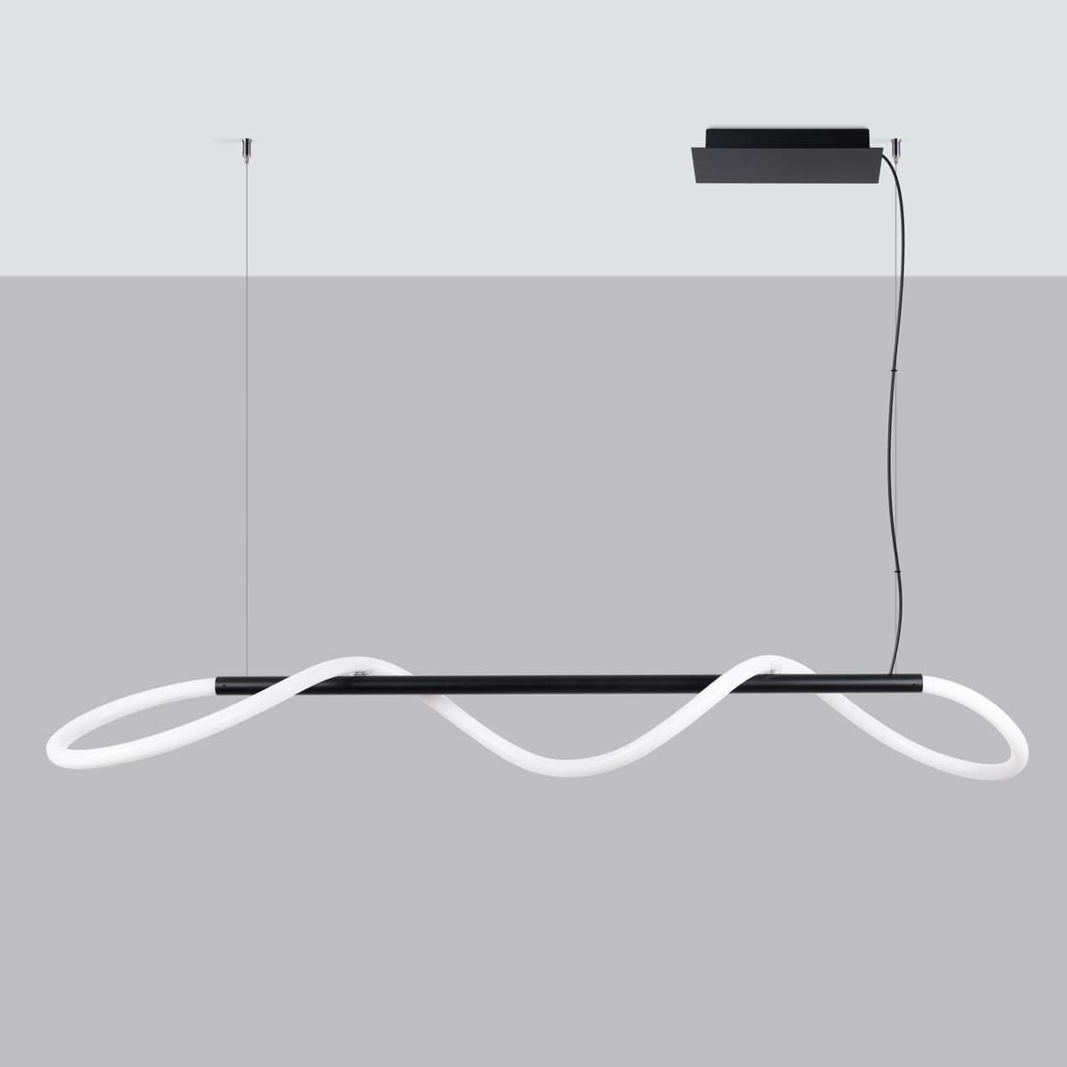 Sollux Lighting GALASKE 148 Black LED Pendant Lamp - 2700K-6500K Adjustable Light - Modern Minimalist Design - Energy-Efficient & Eye-Friendly