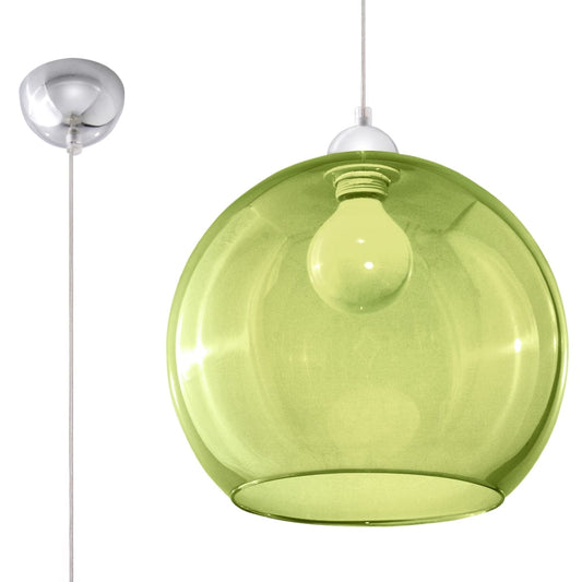 Sollux Lighting Glass Ball Pendant Lamp - Modern Hanging Light - 8 Color Options - Replaceable E27 Bulb Compatible - Evenly Dispersed Glow - Minimalist Design