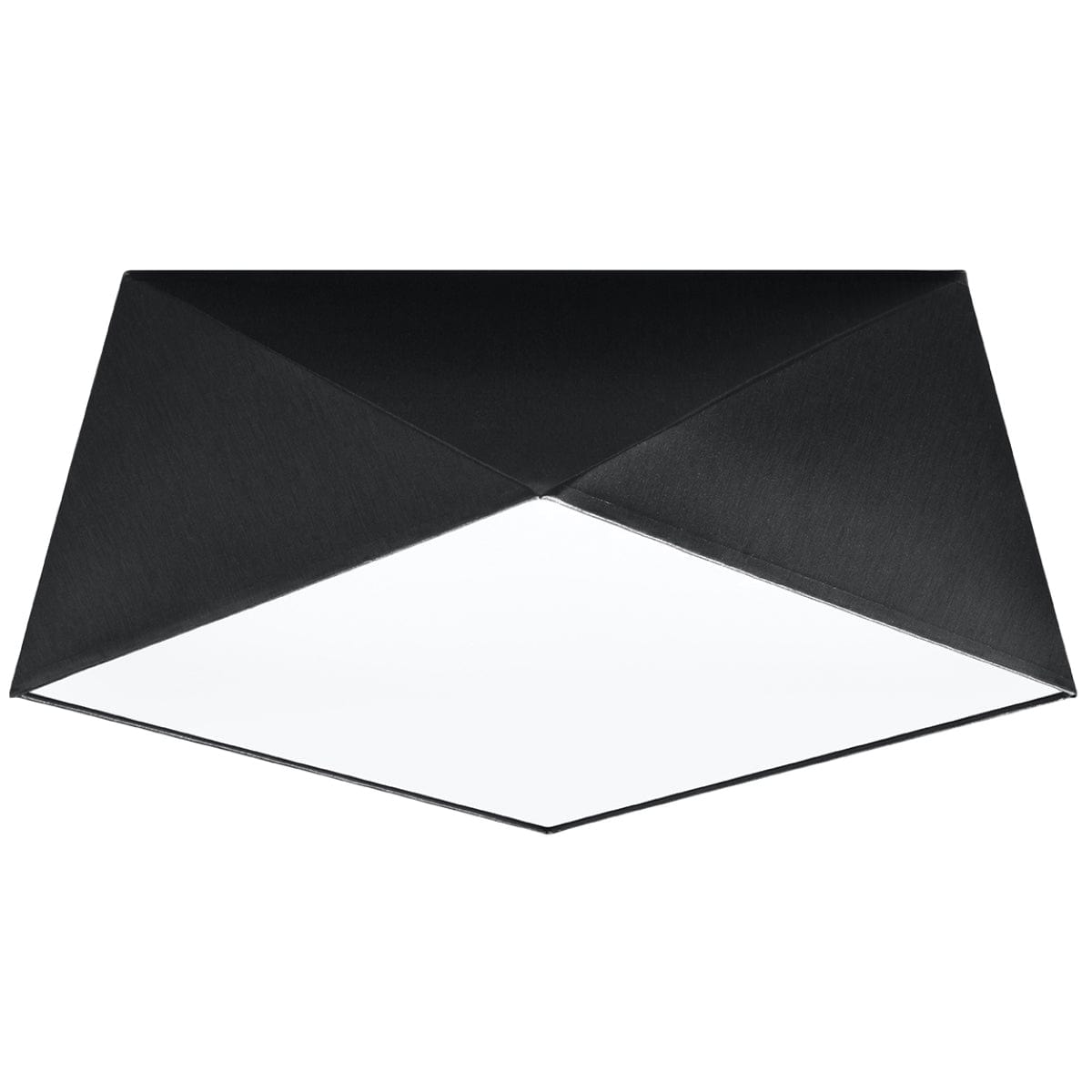 Sollux Lighting HEXA Black Ceiling Lamp 35 cm - Modern Geometric Design - E27 Bulb Compatibility - Durable & Stylish Lighting for Contemporary Interiors
