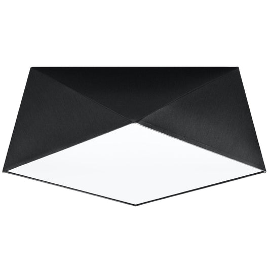 Sollux Lighting HEXA Black Ceiling Lamp 35 cm - Modern Geometric Design - E27 Bulb Compatibility - Durable & Stylish Lighting for Contemporary Interiors