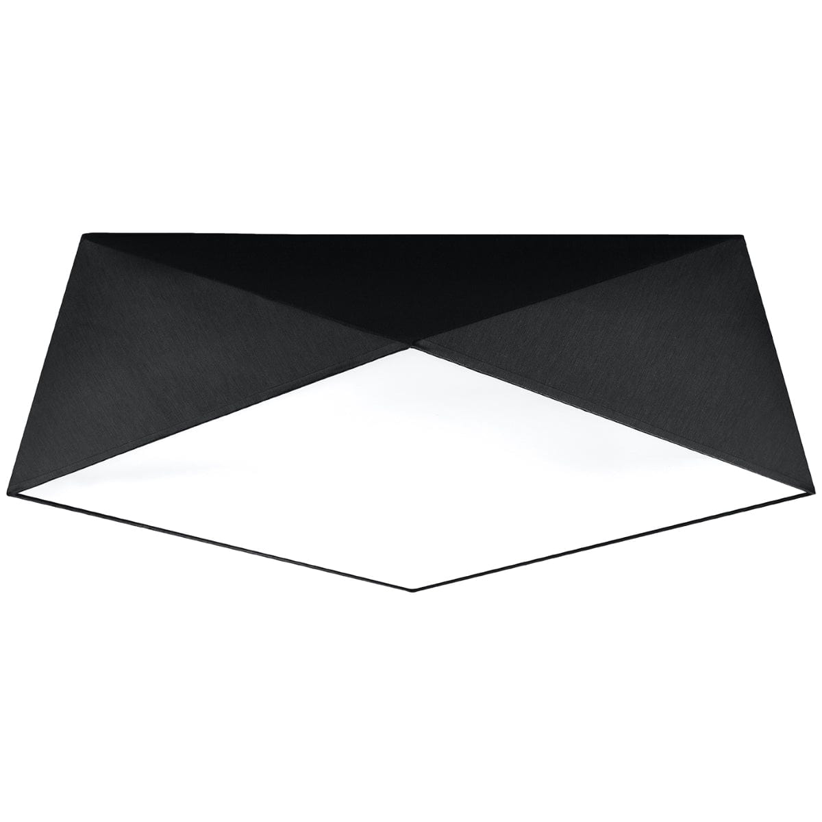 Sollux Lighting HEXA Black Ceiling Lamp 45 cm - Modern Geometric Design - E27 Bulb Compatible - Sleek & Stylish Lighting for Contemporary Interiors