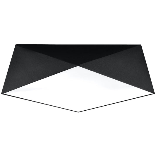Sollux Lighting HEXA Black Ceiling Lamp 45 cm - Modern Geometric Design - E27 Bulb Compatible - Sleek & Stylish Lighting for Contemporary Interiors